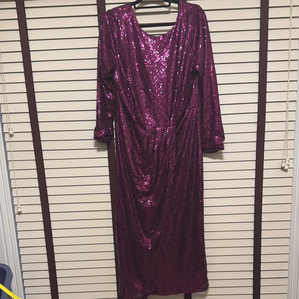 Eloquii Elegant Purple Sequin Dress - Size 16 -NWT